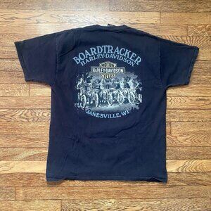 Harley Davidson Men's Black and Navy T-shirt